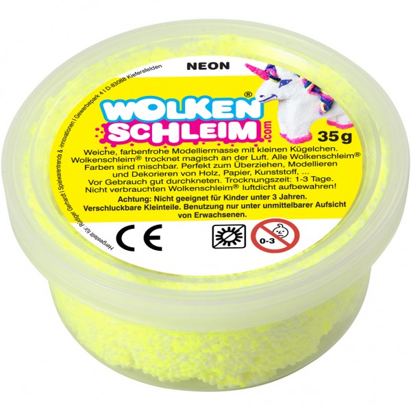 Wolkenschleim® 35g Dose Neon-Gelb selbsthärtende Modelliermasse