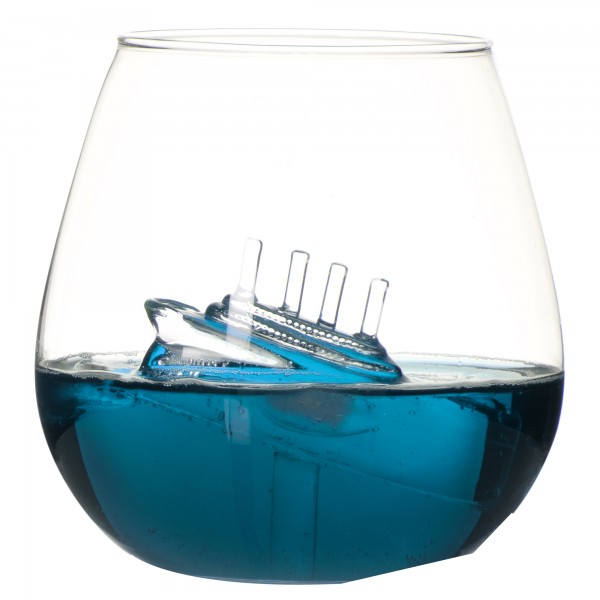 Whiskey | Cognac/-Schwenker 550ml mit dem Schiff Titanic im Glas eingebettet