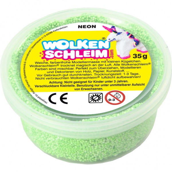 Wolkenschleim® 35g Dose Neon-Grün selbsthärtende Modelliermasse