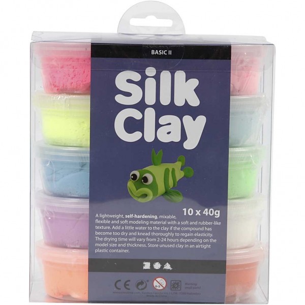 Silk Clay® Gummischleim 10er Basic-Set 2 / 10 x 40g Dosen
