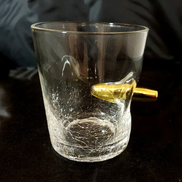 Whiskyglas mit einer Patrone im Glas eingebettet | 300ml